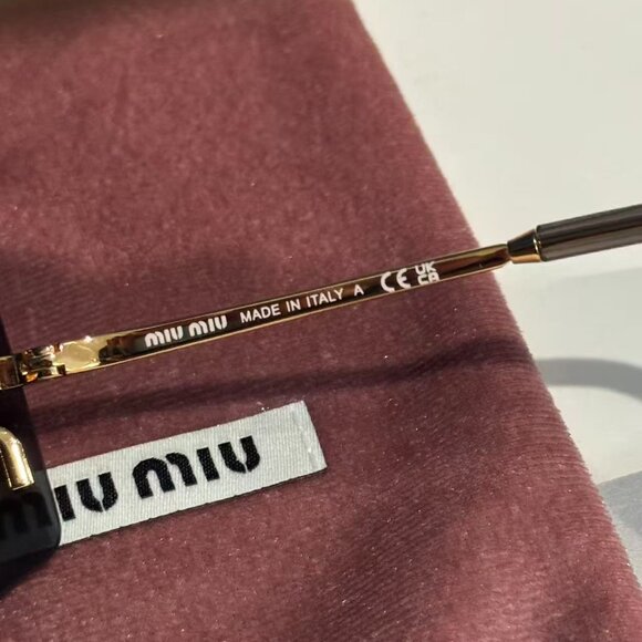Miu Miu Black Shield Sunnies Gold Accent Trendy It Girl Style main image 9